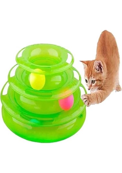 Tower Of Tracks Toplu Yuvarlak Kedi Oyuncağı Kedi Eğlencesi Pembe (Yeşil) fiyatları