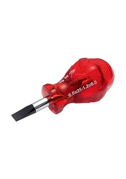 4110176525 Kraft Seri Düz Uçlu Topaç Tornavida, Kırmızı, 6.5 x 25 mm