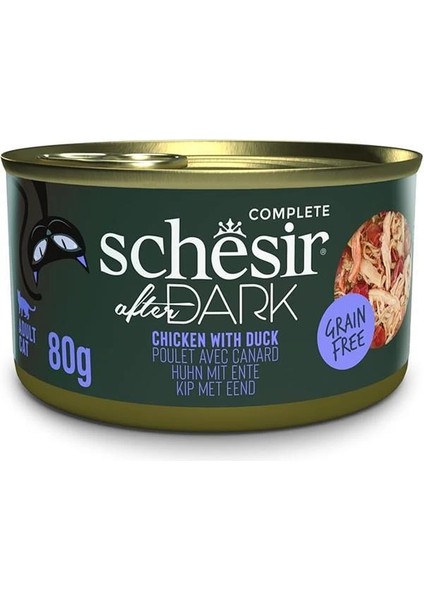 After Dark Tavuk ile Ördek Et Suyunda Yetişkin Kedi Konservesi 80G