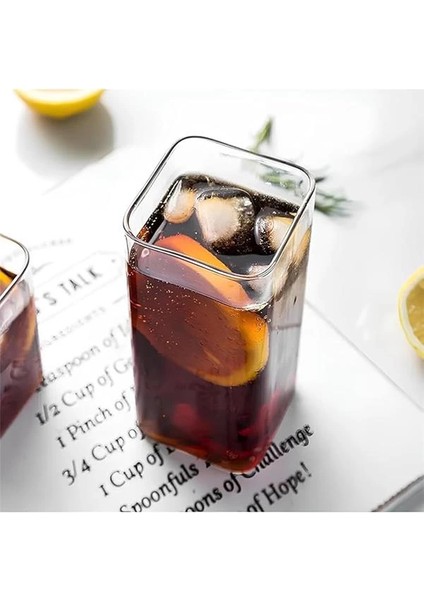 6 Adet Dikdörtgen Isıya Dayanıklı Borosilikat Trend Meşrubat Bardağı 350 ml Kare fiyatları