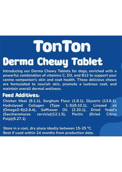 Kedi ve Köpek Deri & Tüy Bakımı Için Glutensiz Çiğnenebilir 60 Tablet Kolajen Içerikli fırsatları