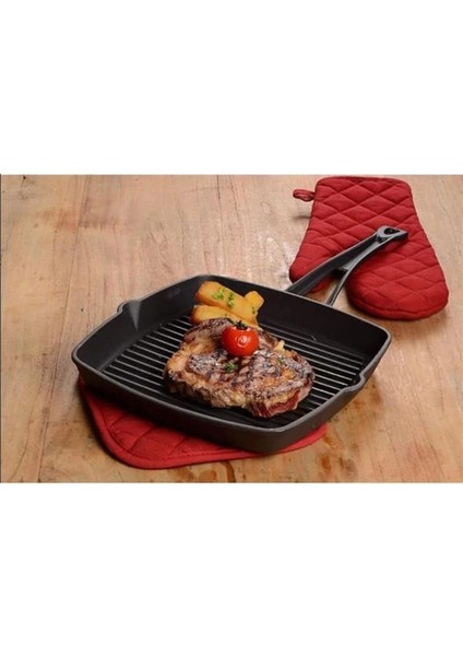 Döküm Izgara Tava, Metal Kulplu, 26X26 cm fiyatları