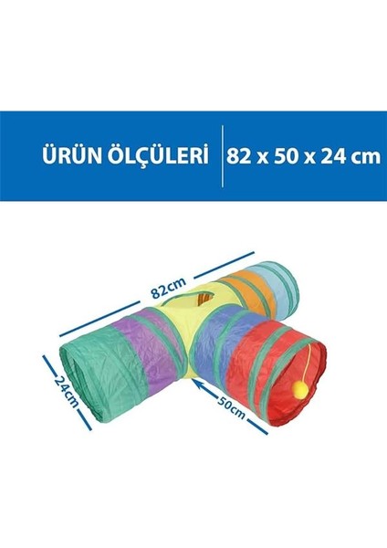 Katlanabilir Gökkuşağı Kedi Tünelleri (T Model) fiyatları
