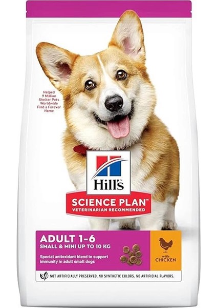 Hill's Scıence Plan Yetişkin Küçük ve Mini Irk Tavuklu Köpek Maması 6 kg