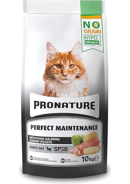 Hypo-Allergenic Tahılsız Yetişkin Kedi Maması Somon, Karides ve Enginarlı 10 kg