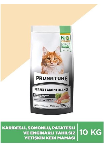 Hypo-Allergenic Tahılsız Yetişkin Kedi Maması Somon, Karides ve Enginarlı 10 kg fiyatları