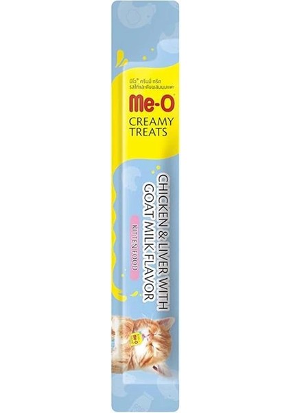 Me-O Creamy Kitten Yavru Kedi Tavuk Ciğer Keçi Sütlü, 15 gr x 4 modelleri