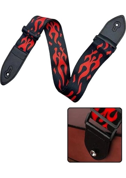 Midex SR-11RD Gitar Omuz Askısı Siyah-Kırmızı Renk Desenli Uzunluk 90-143 cm