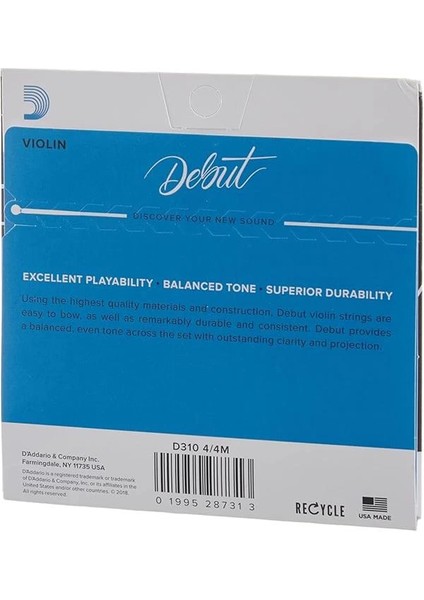 D'addario D310 Debut Takım 4/4 Keman Teli (Medium) fırsatları
