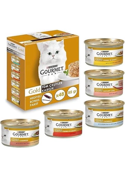 Gold Komple Karisik Kedi Yaş Maması 48X85 gr fiyatları