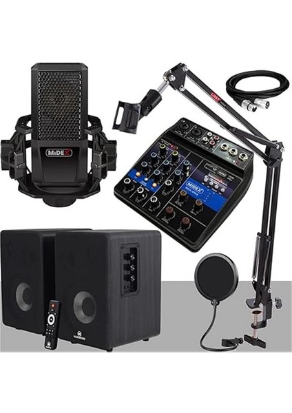 Impressive Paket-1 Stüdyo Ekipmanları Kayıt Seti (Monitör Mikrofon Mikser) indirimleri