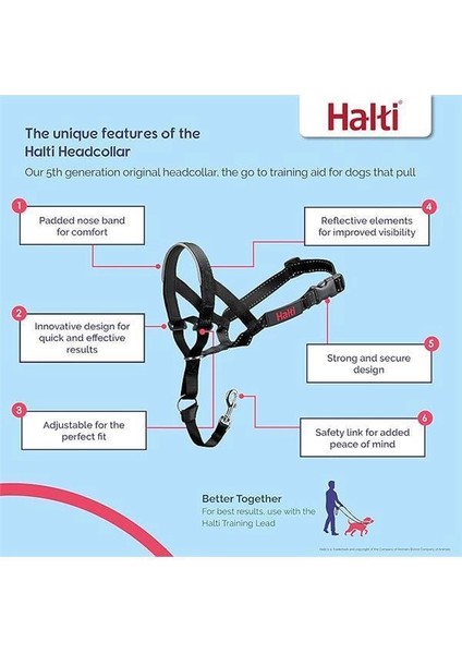 Şirket Hayvanlarının Halti Köpek Halter, Boyut 2 (35-48 Cm), Siyah fiyatları