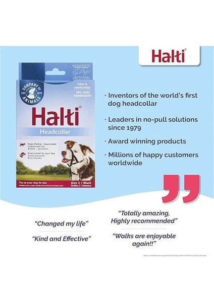 Şirket Hayvanlarının Halti Köpek Halter, Boyut 2 (35-48 Cm), Siyah fırsatları