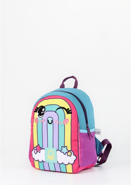 Çok Renkli Anaokulu Çantası, 34x26x11 cm, Gökkuşağı Deseni