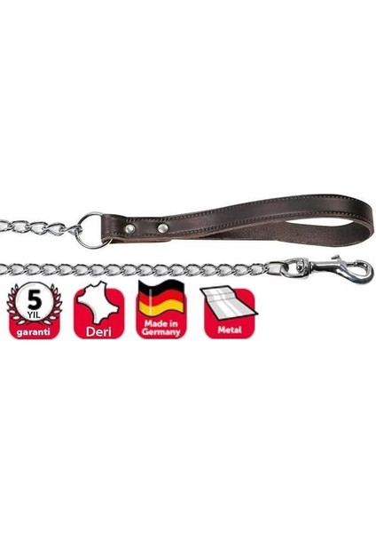 Deri Saplı Zincir Uzatma 100 Cm-4mm, Kahverengi