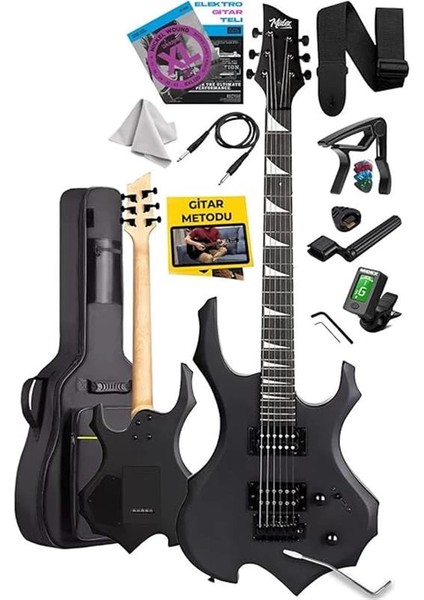 Force Masif Ağaç Üst Seviye Elektro Gitar H-H Profesyonel Full Set Aksesuarlı fiyatları