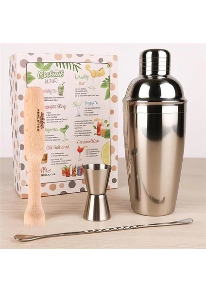 Kokteyl Shaker Jigger Mojito Tokmak Bar Kaşığı Kokteyl Tarifleri Seti fiyatları
