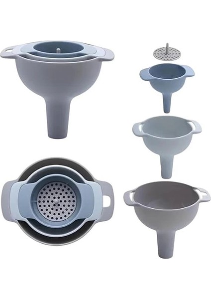 4 Parça Süzgeçli Sıvı Aktarma Aparatı Sıvı Yağ Baharat Bakliyat Doldurma Aktarma