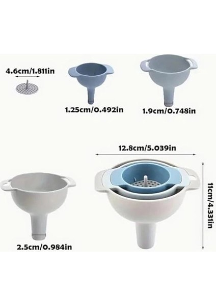 4 Parça Süzgeçli Sıvı Aktarma Aparatı Sıvı Yağ Baharat Bakliyat Doldurma Aktarma