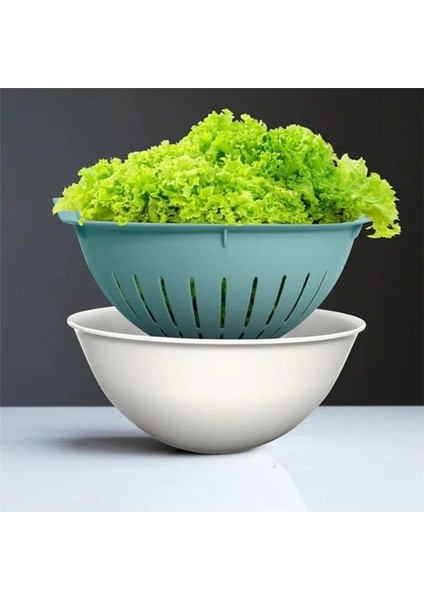 3l Kaseli Süzgeç – Yeşillik, Sebze ve Meyve Yıkamak Için Pratik Badyalı Süzgeç – Çok