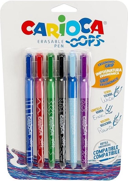 Oops Silinebilir Tükenmez Kalem 6'lı Blisterli