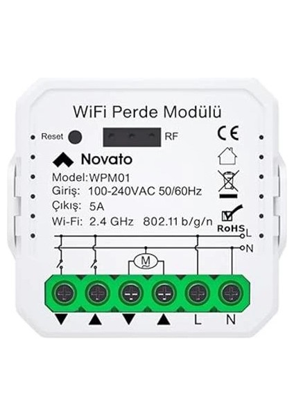 Tuya Mini Wifi Akıllı Perde Panjur Kontrol Rölesi (Tuya, Smart Life, Google Home, Alexa, Home