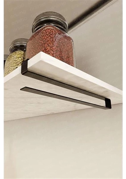 Mat Siyah Raf Altı Kağıt Havlu Askılığı ve Fincanlık | Portatif Dolap Altı Havlu Bardak fiyatları