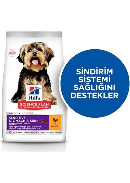 Hill's Scıence Plan Hassas Mide & Deri Yetişkin Küçük ve Mini Irk Tavuklu Köpek Maması 1.5 kg fiyatları