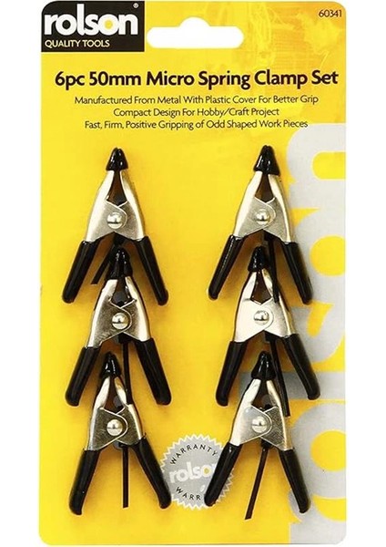 60341 6 Pc 50 mm Spring Clamp Set, Black modelleri