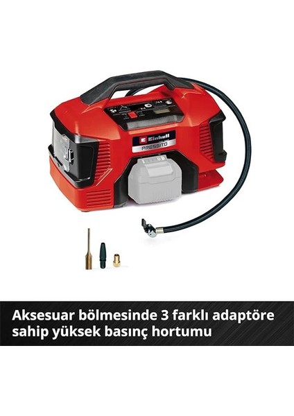 Pressito 18/21 Power X-Change Akülü Hava Kompresörü (18 V, Maks. 10.5 Bar, 21 L/dk Emiş