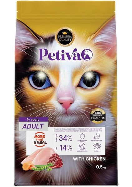 Yetişkin Kediler Için Tavuk Etli Kuru Kedi Maması (500 Gram, Tavuk)