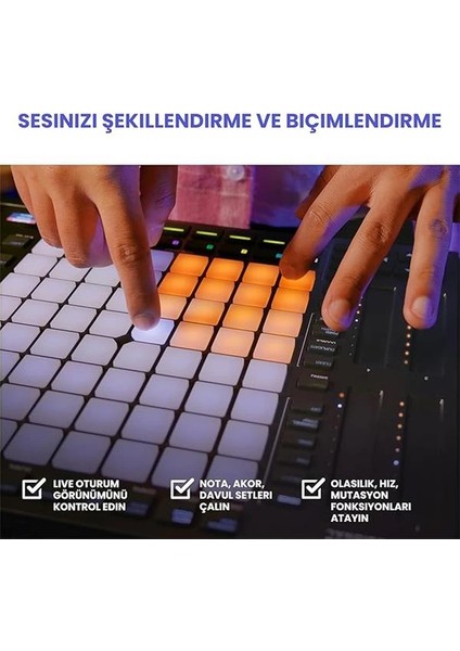 APC64 Ableton Mıdı Kontrol Cihazı, 8 Dokunmatik Şerit, Adım Sıralayıcı, 64 Rgb fırsatları