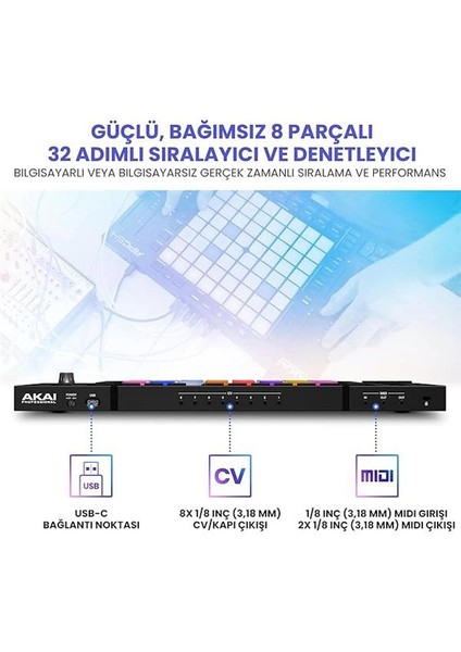 APC64 Ableton Mıdı Kontrol Cihazı, 8 Dokunmatik Şerit, Adım Sıralayıcı, 64 Rgb indirimleri