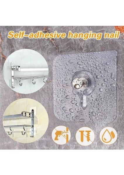 ® 10 Adet Çok Amaçlı Yapışkanlı Çivi Vida Askı Kanca Raf Tablo Saat Asma Aparatı 10MM Vidalı modelleri
