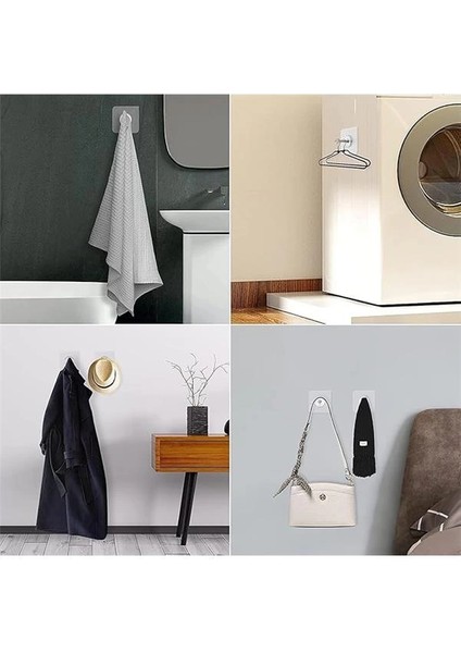 ® 10 Adet Çok Amaçlı Yapışkanlı Çivi Vida Askı Kanca Raf Tablo Saat Asma Aparatı 10MM Vidalı indirimleri