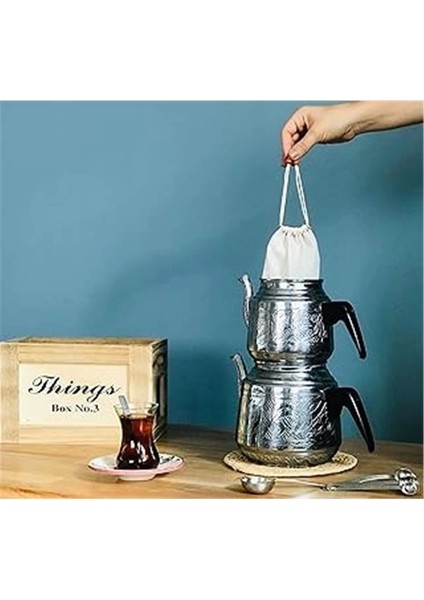 Yıkanabilir Kumaş Çay Kesesi - Organik, EKOLOJIK,%100 Ham Ağartılmamış Ham Pamuk