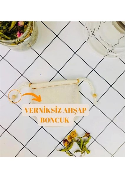 Yıkanabilir Kumaş Çay Kesesi - Organik, EKOLOJIK,%100 Ham Ağartılmamış Ham Pamuk