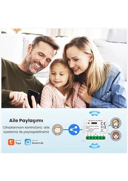 Tuya Mini Wifi Akıllı Perde Panjur Kontrol Rölesi (Tuya, Smart Life, Google Home, Alexa, Home