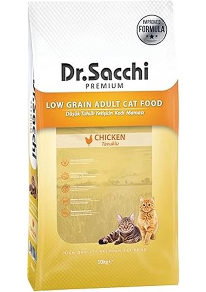 Dr.sacchi Düşük Tahıllı Tavuklu Yetişkin Kedi Maması 10 kg fiyatları