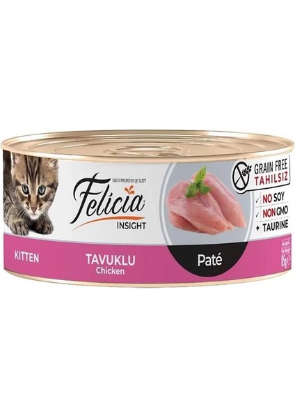 Yaş Kedi Maması, Tavuklu, Kıyılmış, Yavru Kedi, Tahılsız, 85 G