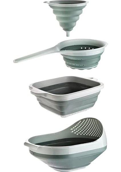 4 Parça Akordiyon Yeşil Süzgeç Seti MIT1025