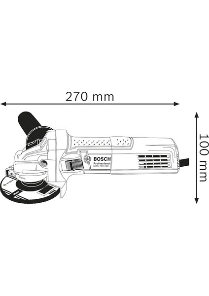 Gws 750 Avuç Taşlama Makinesi (750 W, Disk Çapı: 115 Mm, 11.000 Dev/dak)