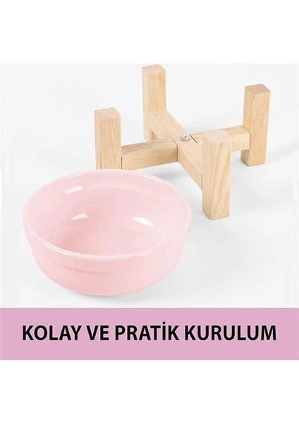 Mama Kabı, Ahşap Kedi Mama Kabı, (Iki Adet), Kedi Mama Su Kabı, Ahşap fırsatları