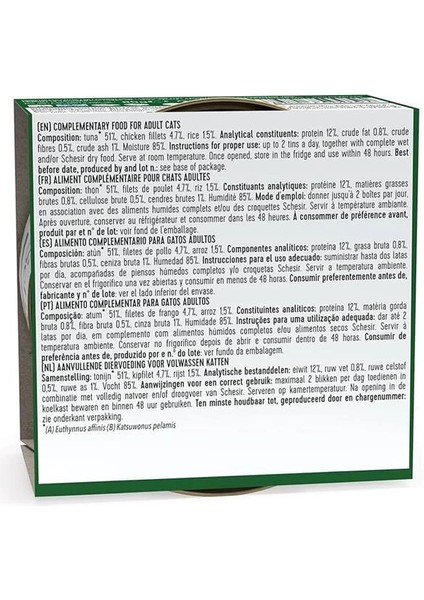 Yetişkin Kedi Konservesi 85 gr Ton Balıklı + Tavuk Etli fiyatları