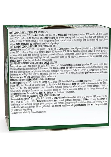 Yetişkin Kedi Konservesi 85 gr Ton Balıklı + Tavuk Etli