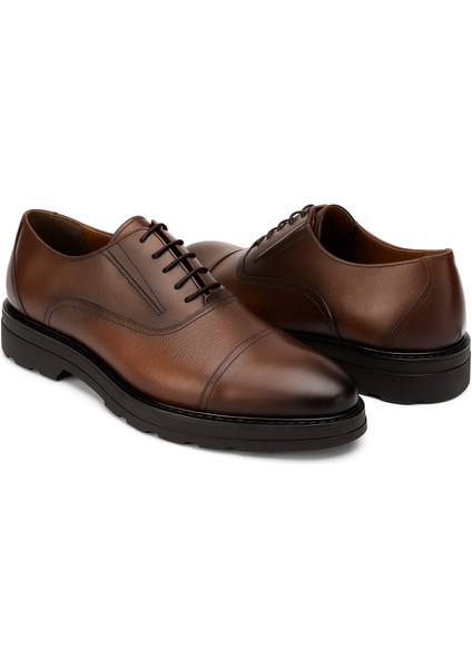 GR0400 Hakiki Deri Italyan Tarz Eva Yüksek Taban Koku Yapmaz Koyu Kahve Spor Klasik Ayakkabı modelleri