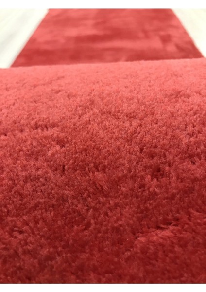 Yumuşak Peluş Post Yolluk, Kaymaz Taban, Tüylü, Yıkanabilir, En 100 Cm, Kırmızı modelleri
