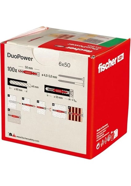 Duopower 6 x 50, Evrensel Dübel, Güçlü 2 Bileşenli Dübel, Beton, Tuğla, Taş, Alçı Karton Vb. modelleri