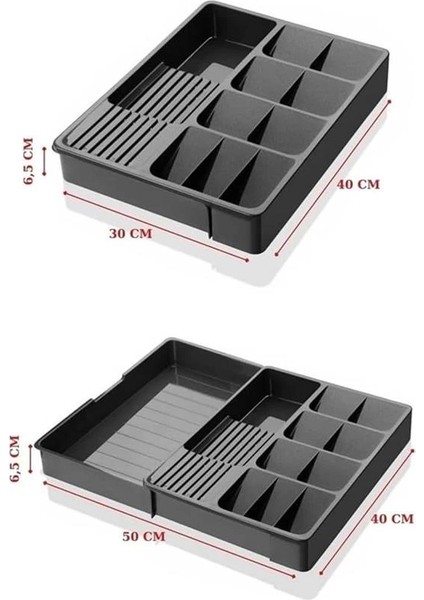 Çekmece Içi Kaşıklık Düzenleyici, Ayarlanabilir Çatal Bıçak Organizatör (Antrasit) fiyatları