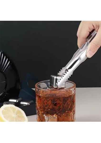 ® Paslanmaz Çelik Buz Maşası - 13 cm Küçük Boy Tırtıklı Maşa | Bar ve Mutfak Kullanımı Için modelleri